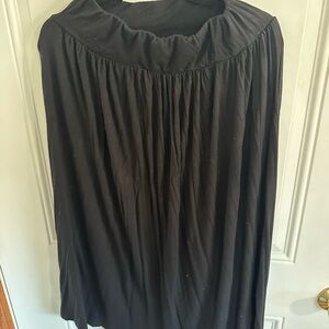 Black Gathered Maxi Skirt